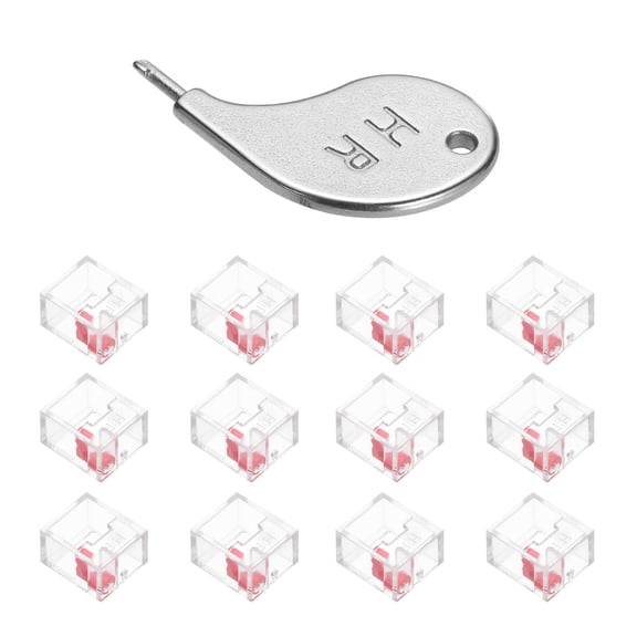 12pcs Port Blocker Locking RJ45 Port/Dust PC Blocker Cap with Coded Key,Red