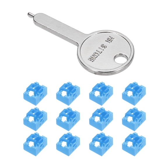 12pcs Port Blocker Locking RJ45 Port/Dust PC Blocker with Coded Key,Blue