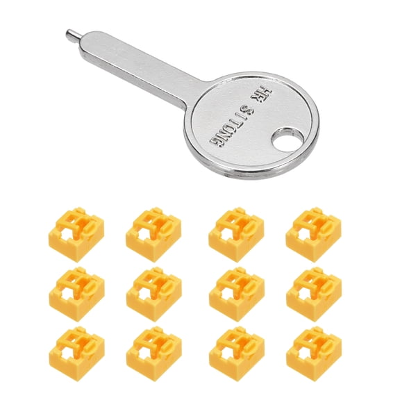 12pcs Port Blocker Locking RJ45 Port/Dust PC Blocker with Coded Key,Yellow