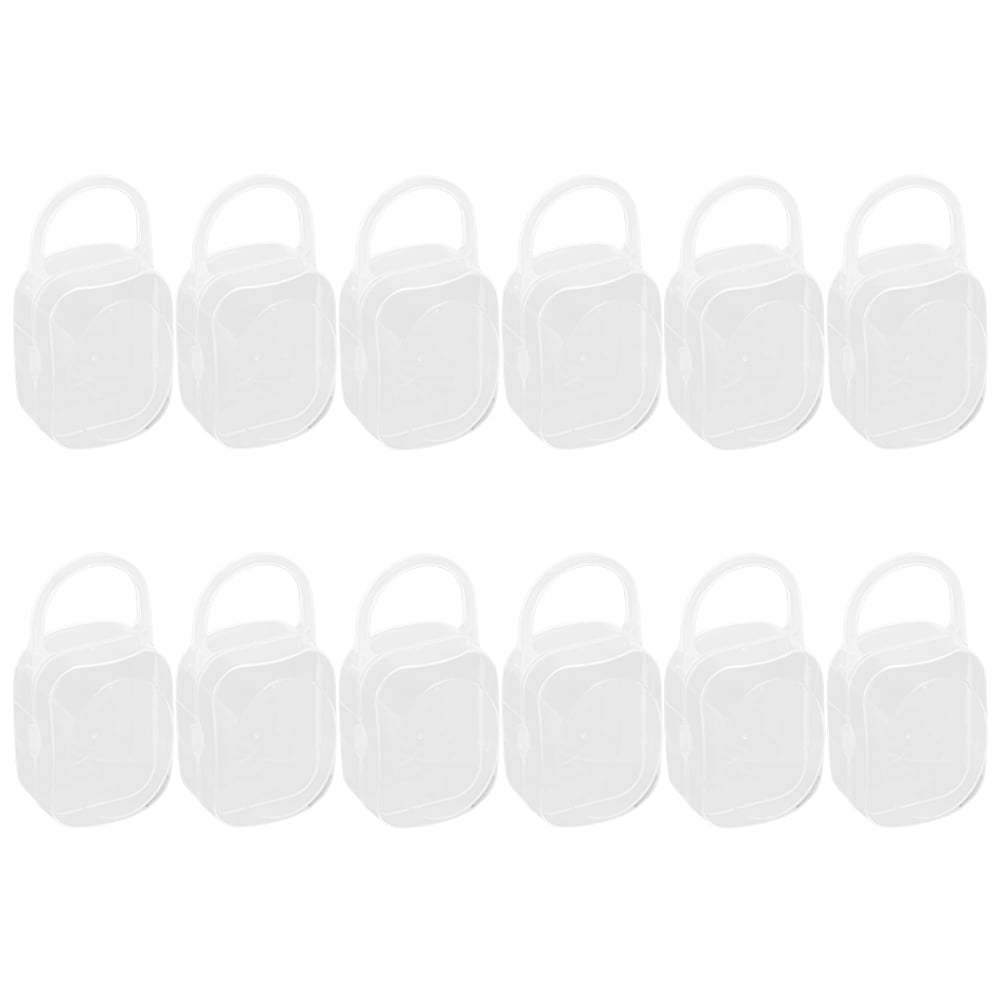 12pcs Portable Pacifier Case Clear Pacifier Holder For Travel Reusable ...