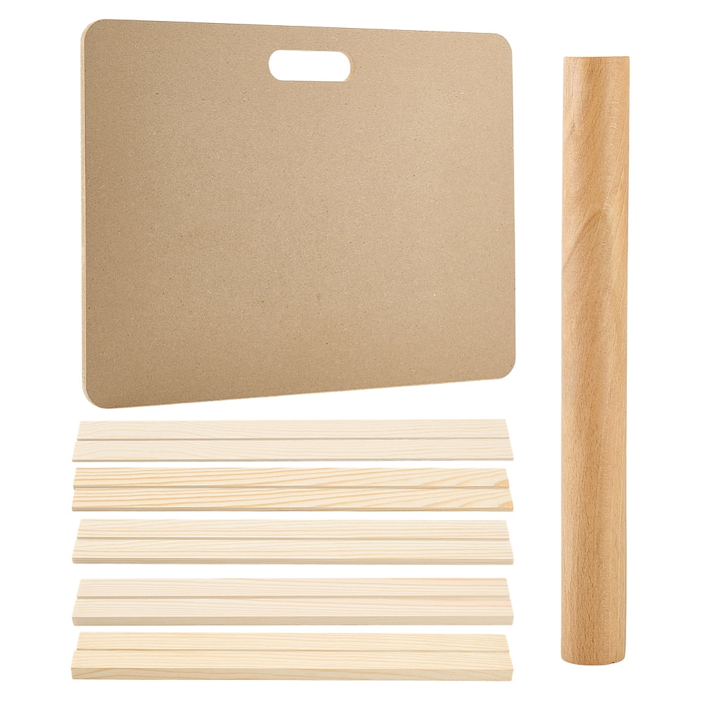 12pcs Pottery Tools Kit Include 1pcs Clay Wedging Board 1pcs Wood Rolling Pin for Clay 10pcs 5 Sizes Pottery Teaching Rolling Mud Stick Guide