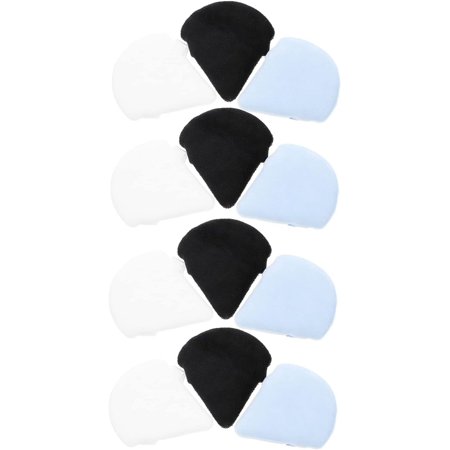 12pcs Powder Puff Face Soft Triangle Makeup Puff Wedge Shape Velour Cosmetic Sponge with Strap for Contouring Under Eyes Corners and Loose Powder Body Powder