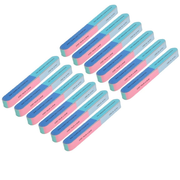FRCOLOR nail file 12pcs Nail File and Buffer Blocks Durable Portable 6 Sides 7 Steps Nail Buffering Files Boards Nail Polishing Manicure Tools for Ladies,6.89"X0.79"X0.63"