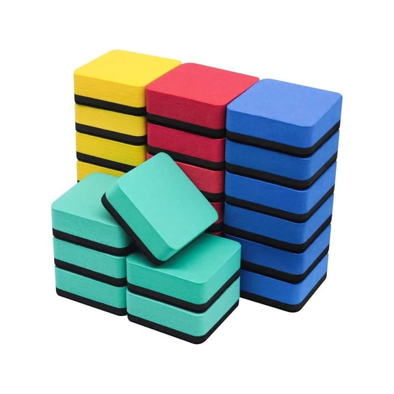 12pcs Random Colored Dry Erase Boards 4 Vibrant Colors 1 97 X 1 97 Inches Foam Rubber Eraser For Classroom Home And Office Use