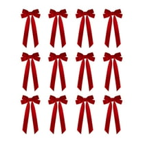 12pcs Red Velvet Ribbon Bows Christmas Tree Decorations,Velvet Bows Ornaments Do Decorations Trees Party