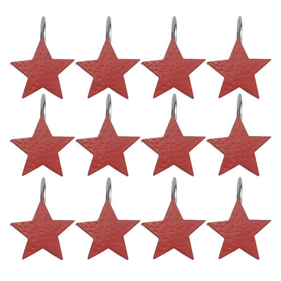 FUEENIRVA Heart Shower Hooks Red Metal 12-Pcs