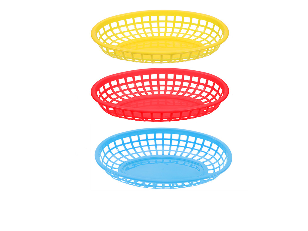 12pcs Reusable Plastic Fast Food Baskets Food Baskets Popcorn Chips