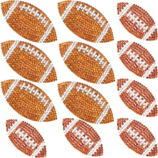 12pcs Rhinestones Rugby Football Iron on Heat Transfer Patch Glitter Sequins Sport Ball Adhesive Diamond Appliques for DIY Clothes T-Shirts Hat Backpack Decoration, 2 Styles
