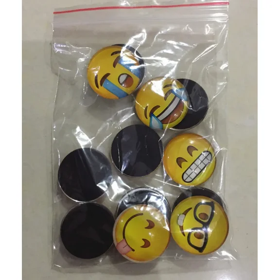 12pcs Round Polystyrene Smile Face Fridge Magnets - Adorable Decorative Magnets for Kitchen, Office, Whiteboard, Locker, Cabinet