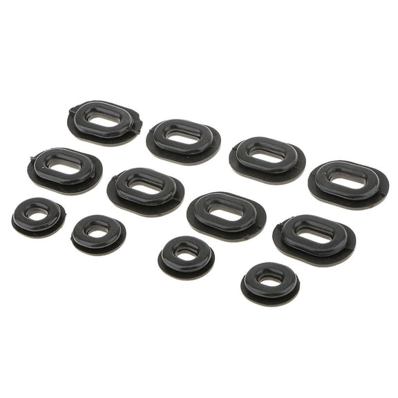 12pcs Rubber Grommet Assortment, Heavy-Duty Fairing Set CG125 Motorcycle (Black)