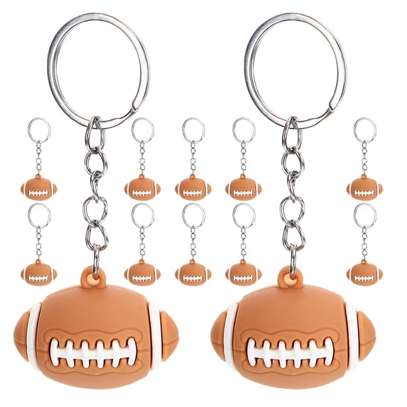 12pcs Rugby Keychain Souvenir Keychain for Rugby Fans Creative Rugby Modeling Keychain