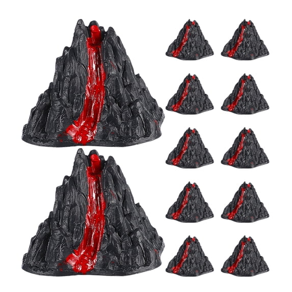 12pcs Plastic Volcano Statues for Sand Table, Volcano Ornaments and Decorations Set for Kids and Adults