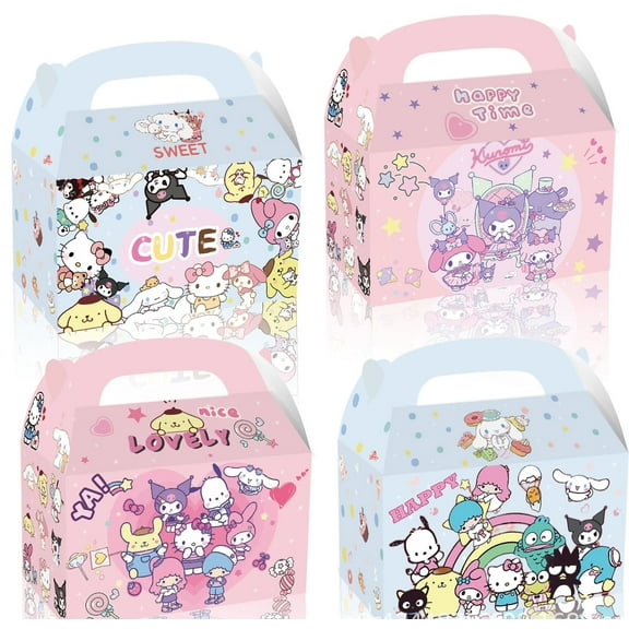 12pcs Sanrio Gift Boxes Birthday Party Gift Boxes Wedding Supplies Candy Goodie Boxes Party Favor Boxes Perfect for Celebrations and Special Events