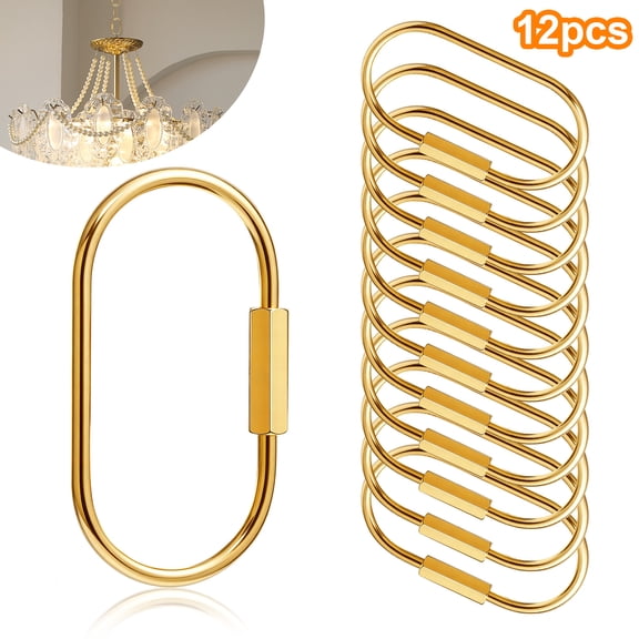 12pcs Screw Lock Carabiner Clips, EEEkit Oval Metal Carabiners Backpack Clips for Camping Gear, Keys