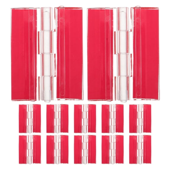 12pcs Self-Adhesive Piano Hinges For Diy Display Stand - 1.8'' Transparent Small Decorative Folding Hinges For Cabinet Box Craft Accessories Aquarium Lid