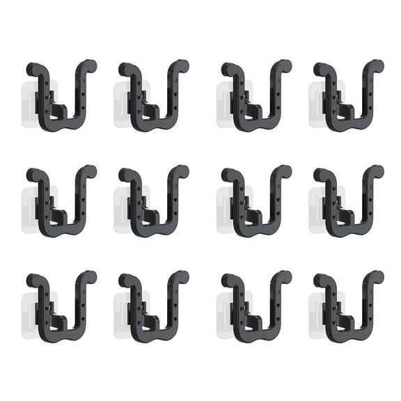 12pcs Self-adhesive Slipper Rack No-punching Wall Mounted Shoes Storage Rack Drying Hanger Bathroom Shoe Hook Decoration