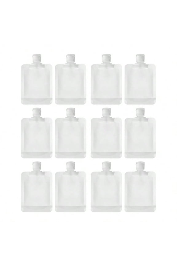 12pcs/Set Travel Refillable Flat Pouch - Portable Liquid Dispenser Bags for Shampoo, Conditioner & Lotion, TSA-Friendly Cosmetic Toiletry Kit