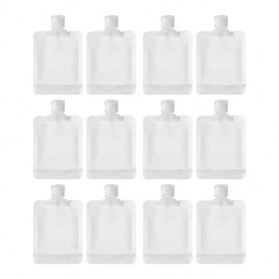 12pcs/Set Travel Refillable Flat Pouch - Portable Liquid Dispenser Bags for Shampoo, Conditioner & Lotion, TSA-Friendly Cosmetic Toiletry Kit