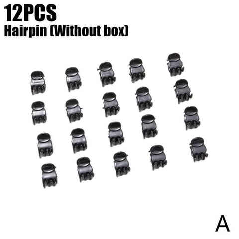 12pcs Sets Girls Womens Mini Clamp Small Black Plastic Hair Clip Hair Claw Lot NEW