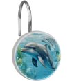 12pcs Shower Curtain Hooks, Dolphins Decorative Shower Curtain Rings