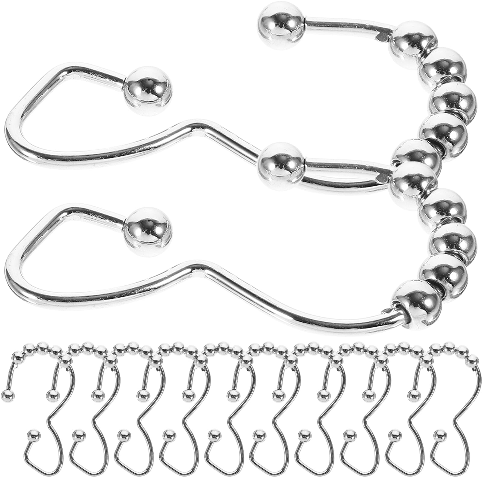 12pcs Shower Curtain Hooks Heavy Duty Iron Shower Curtain Hangers for