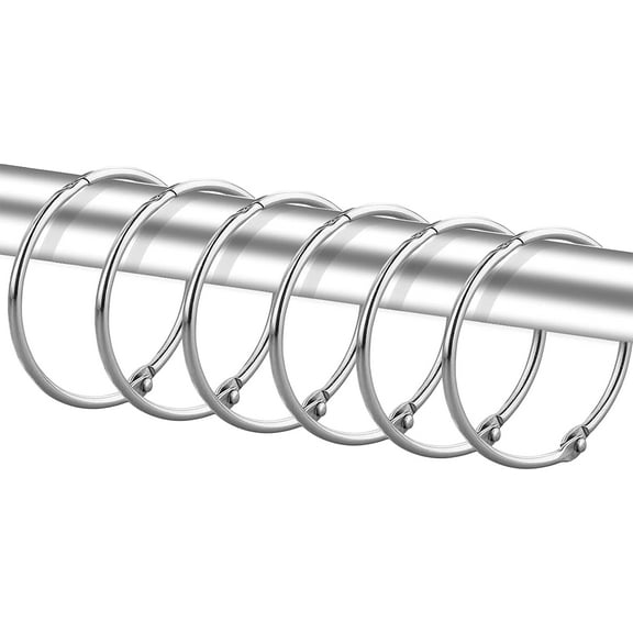 12pcs Shower Curtain Hooks, Rustproof Decorative Shower Curtain Hooks Metal Round Shower Ring Hooks for Bathroom Shower Rod Nickel