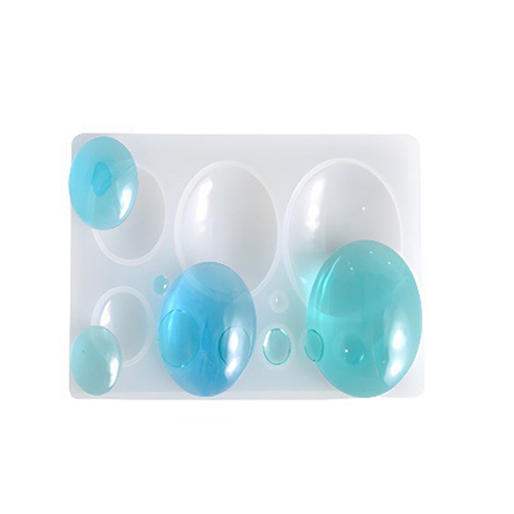 12pcs Silicone Cabochon Molds Resin Casting Molds For UV Resin Epoxy Resin Jewelry Making Oval White 86x66x10mm Inner Size: 3~38x2~28mm