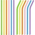 thumbnail image 1 of 12pcs Silicone Straws Reusable Straws Drinking Rubber Straws Reusable Straws for Kids Biodegradable Straws Bendy Straws, 1 of 5