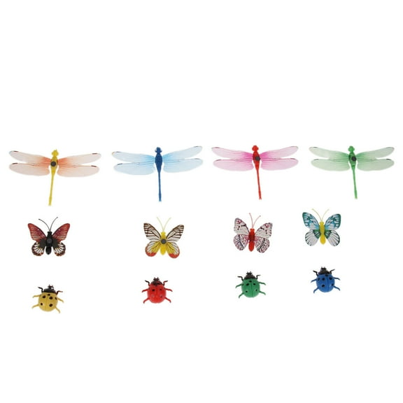 12-Piece Realistic Dragonfly Insect Magnets Set for Refrigerator, Decorative Fridge Stickers for Home and Office Accessories