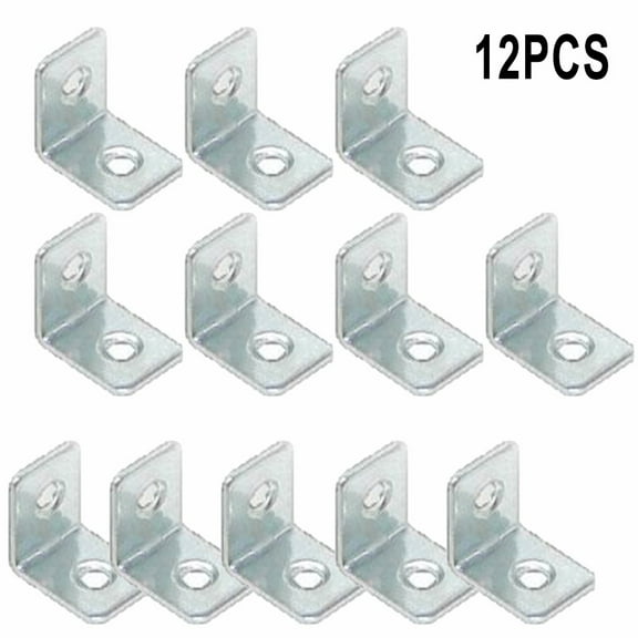 12pcs Small L-Shaped Right Angle Corner Braces Drawer Iron Shelf Wall Bracket 15x20x20mm Corner Stand Furniture Hardware