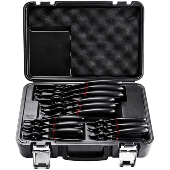 12pcs Snap Ring Plier Set, Internal & External Circlip Pliers Kit, Straight/Bent Jaw Tips for C-Clip Ring Remover$$Tools & Hardware Other