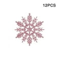 thumbnail image 1 of 12pcs Snowflake Ornaments Plastic Glitter Snow Flakes Ornaments for Winter Christmas Tree Decorations 4inch Size Craft Snowflakes, 1 of 8