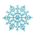 thumbnail image 1 of 12pcs Snowflake Ornaments Plastic Glitter Snow Flakes Ornaments for Winter Christmas Tree Decorations Craft Snowflakes, Blue, 1 of 8