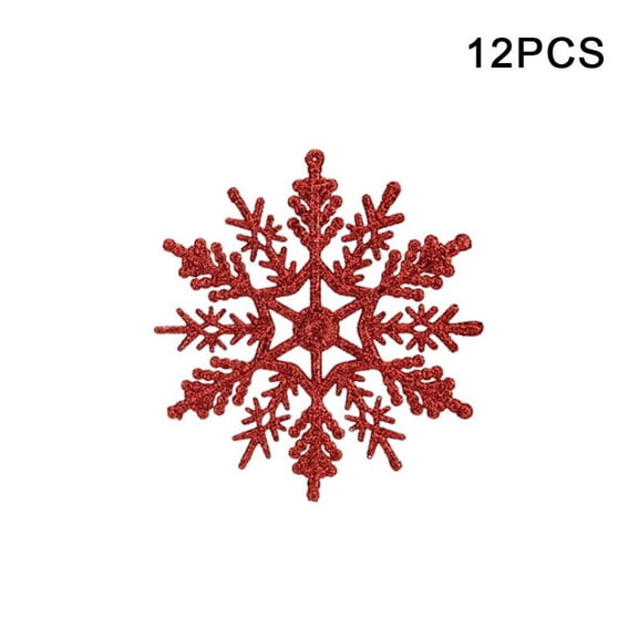 12pcs Snowflakes Ornaments Plastic Glitter Snowflake for Winter Indoor Outdoor Christmas Tree Window Room Decorations Giant Craft Snowflakes