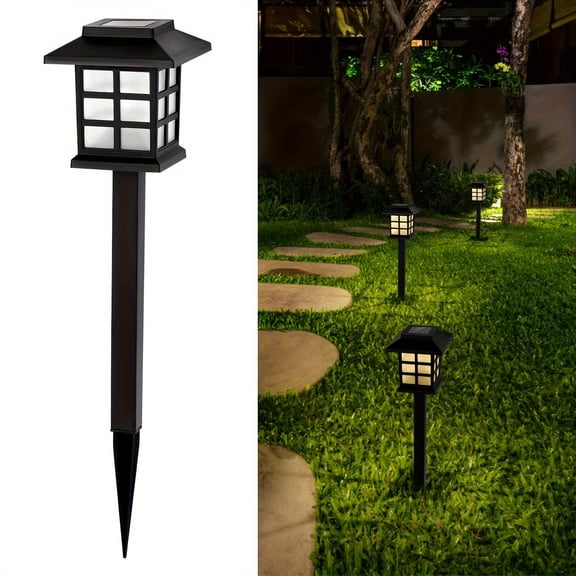 12pcs Solar LED Outdoor Pathway Lights - Auto On/Off Waterproof Windproof Rust-proof, Warm/White/Colorful Light for Yard/Patio/Lawn/Path/Landscape, Garden Decor Gift