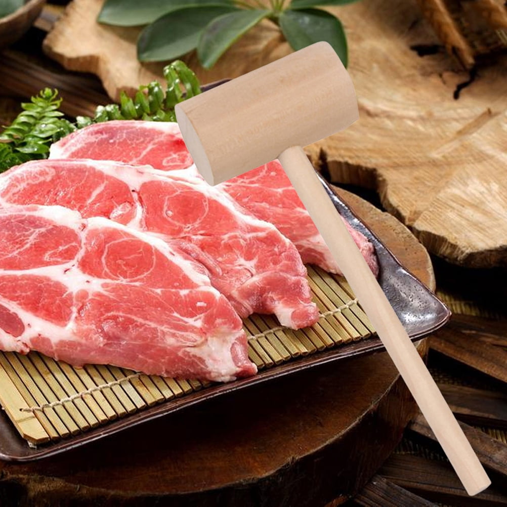 12pcs Solid Wood Mini Hammers Hitting Hammer Cake Mallet Kids Educational Toy (Round)