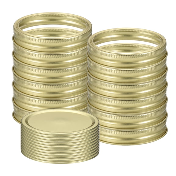 12pcs Split-Type Mason Jar Lids 3.39" Tinplate Canning Lids, Gold