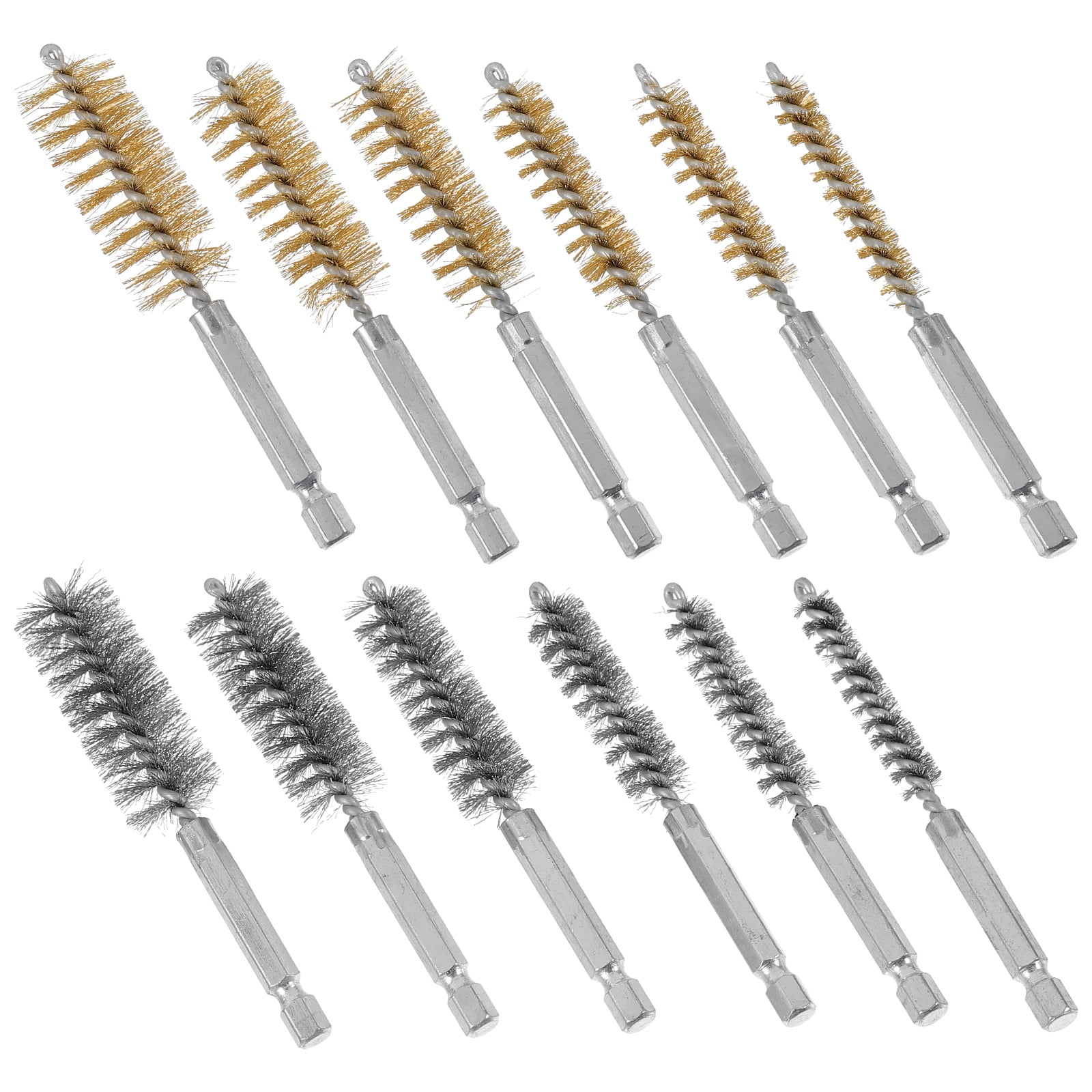 12pcs Stainless Steel And Copper Wire Bore Brush Twisted Wire Cleaning