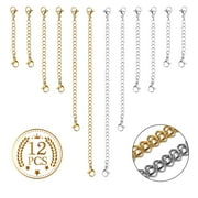12pcs Stainless Steel Bracelet Necklace Extender Set, TSV Lobster Clasps Closures Bracelet Extenders