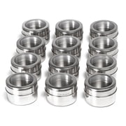 12pcs Stainless Steel Magnetic Spice Jars, With Clear Lid And Holes Sift&Pour - Barbecue, Outdoor, Cooking Tools, Spice Grinding and Storage Tools
