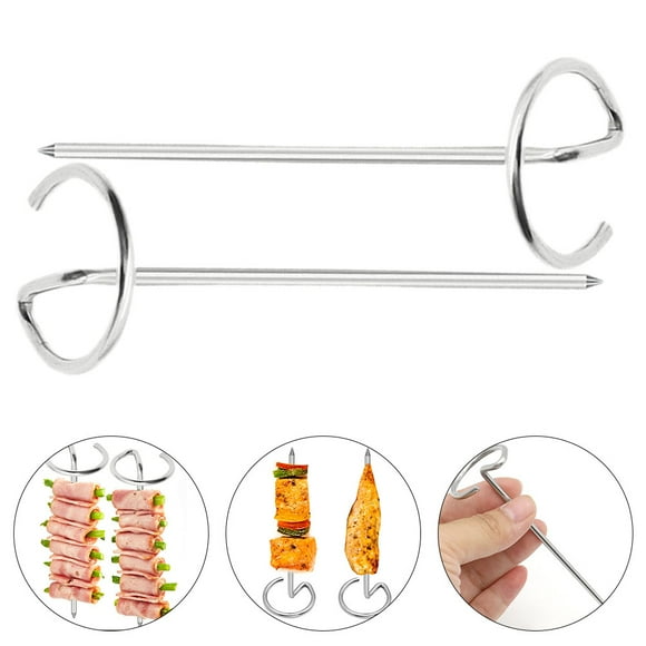 12pcs Standing Skewers Metal Skewers BBQ Grilling Skewers for Air Fryer Stainless Steel Skewers
