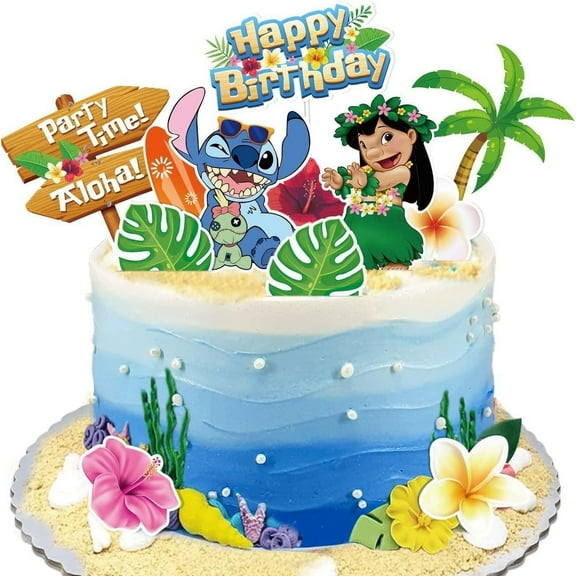 12pcs Stitch Birthday Decorations Cake Toppers, Cute Cartoon Birthday Party Cake Decorations For Boys Girls Birthday Party