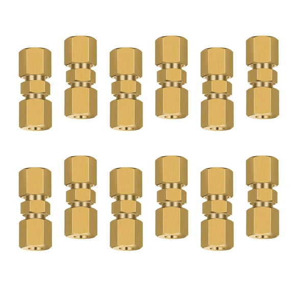 12pcs Straight Brass Brake Line Compression Fitting Union 3/16" OD Tube ConnectorTAPDRA Spare Part