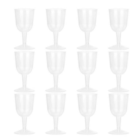 12pcs Transparent Party Champagne Cups Plastic Wine Cups Disposable Wine Storage Cup for Wedding Birthday