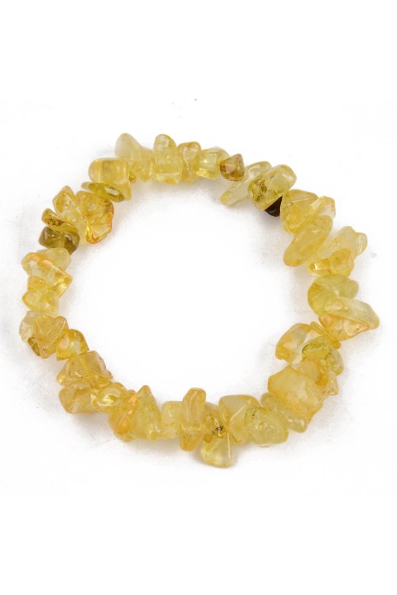 12pcs Unisex Chip Citrine(Dyed & Heated) Beaded Stretch Bracelets Inner Diameter: 1-3/4~2 inch(4.5~5cm)
