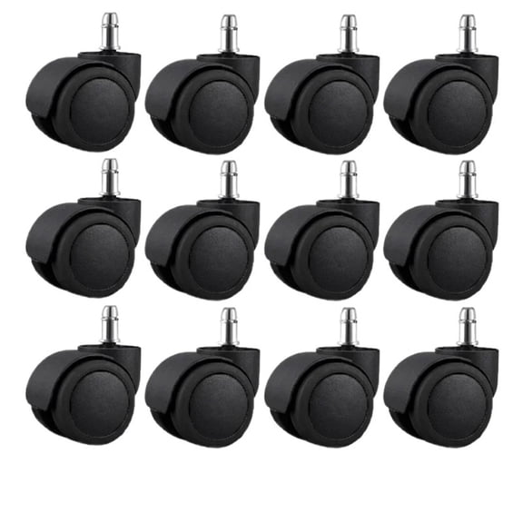 12pcs Universal Chair Wheel Casters 360 Rotating Heavy Duty Furniture Wheels Caster Rubber Rollers Home Office Hardware Accessories ,Quiet and Smooth