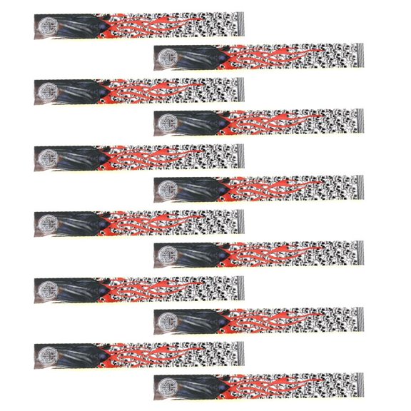 12pcs Universal Shaft Adhesive Stickers Wraps 27cm (L ) x 3cm (W) Skull and Red