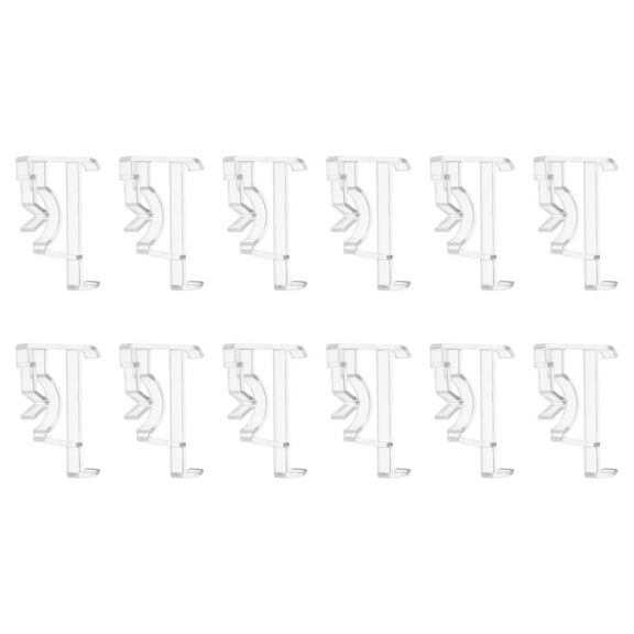 12pcs Valance Clips, 2in Clear Plastic Valance Hidden Retainer Holder Installation Bracket for Horizontal Wood and Faux Wood Blinds