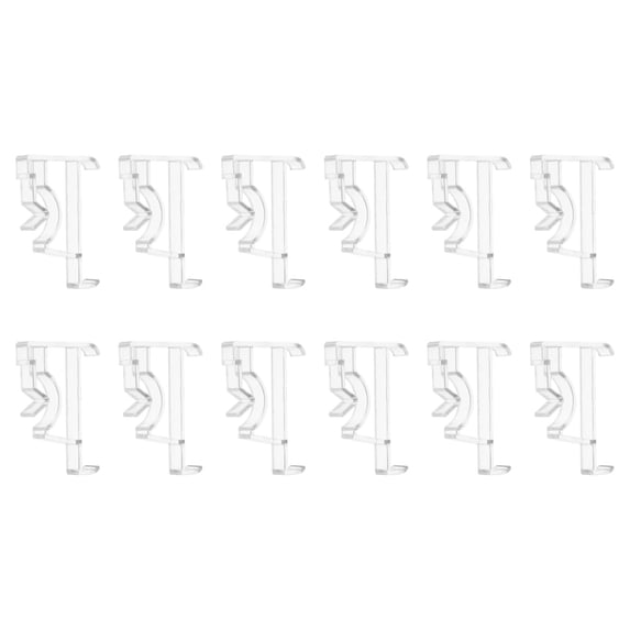 12pcs Valance Clips, 2in Clear Plastic Valance Hidden Retainer Holder Installation Bracket for Horizontal Wood and Faux Wood Blinds