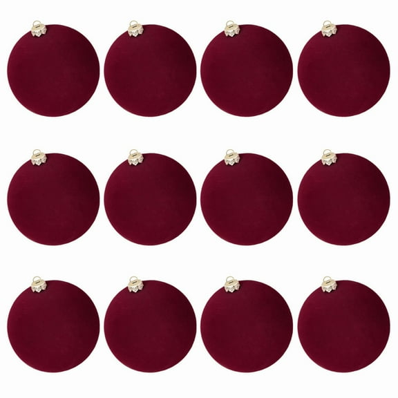 12pcs Velvet Christmas Balls Ornaments 2.36 Inch Flocked Plastic Hanging Balls for Christmas Tree Decorations